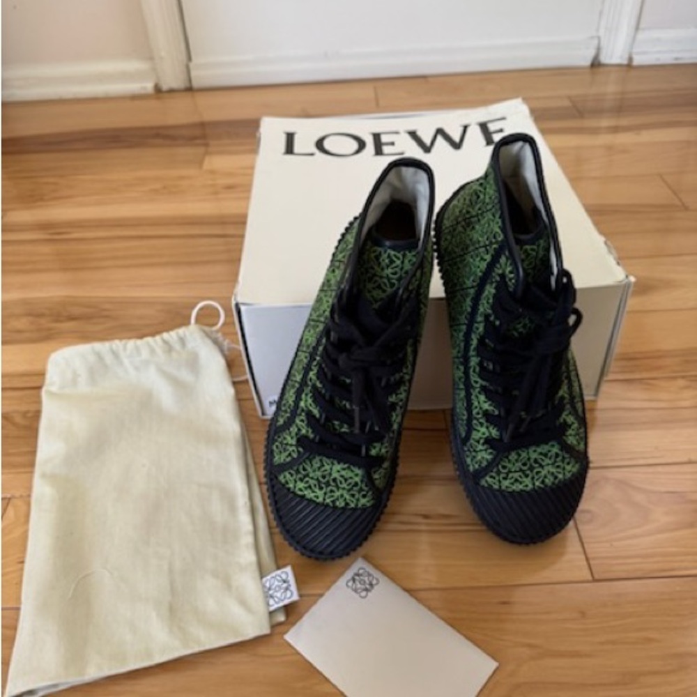 Loewe Green and Black Contemporary Sneakers - Picture 1 of 8